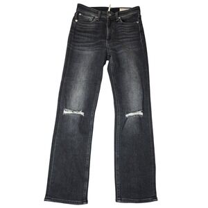 rag &‎ bone Nina High-Rise Ankle Cigarette Jeans – black distressed Size 25